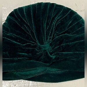 Forest green velvet turban